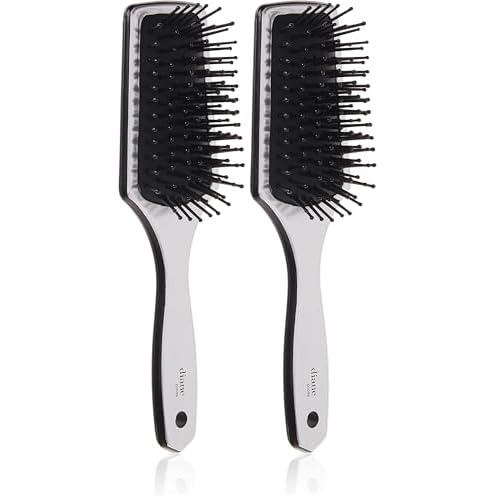 Diane Small Silver Cushion Paddle Brush, 7 Row, 12Count (Pack of 2)