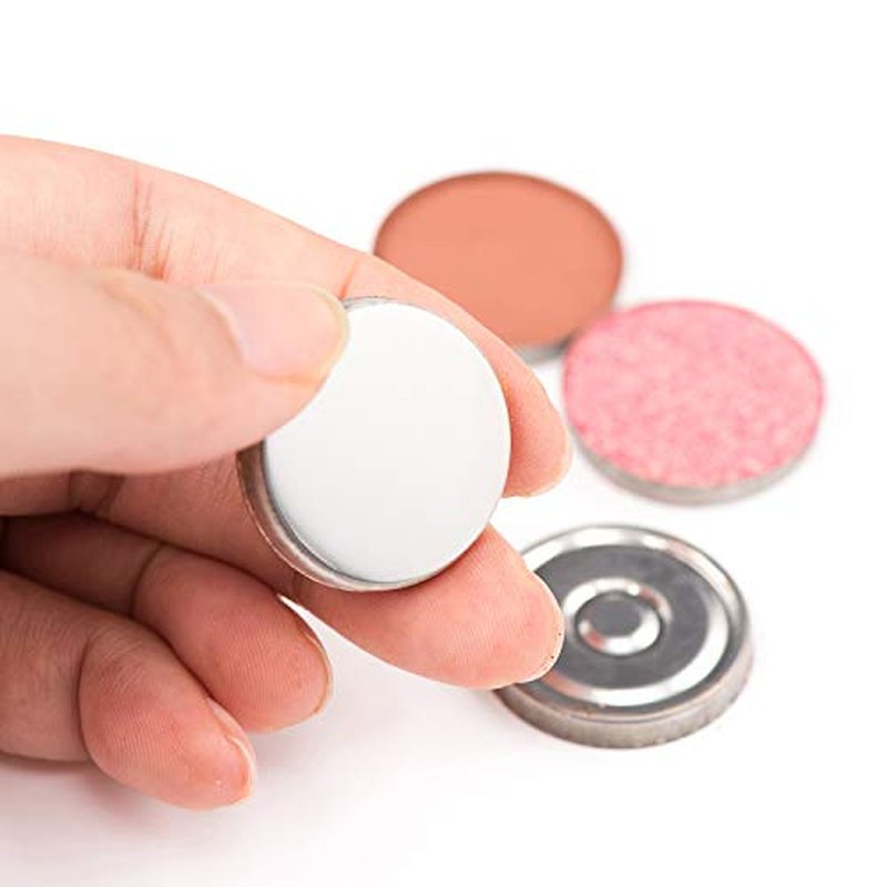 Allwon 56Pcs Metal Stickers for Magnetic Palette Empty Eyeshadow Makeup Palette + Depotting Spatula (28Pcs Round + 28Pcs Square)