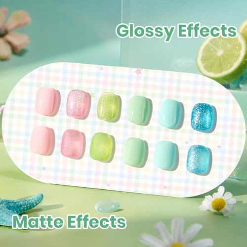 Beetles Dream Bloom Pastel Gel Polish Set, 15ml, B - Pink Blue Green | HEMA-Free