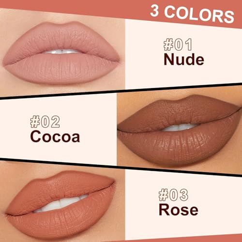 Lip Stain - Peel Off Lip Stain, Lip Liner Long-Lasting Moisturizing, Waterproof Nourishing Lip Tint with Matte Finish for Natural Lip Color for All Skin Tones, Valentines Day Gifts for Her (Nude)