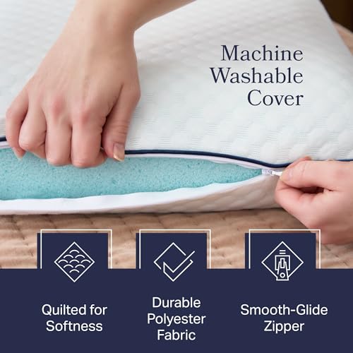 King Size Cooling Gel Memory Foam Pillows Set of 2 – Ventilated Support for Side & Back Sleepers