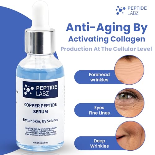 Copper Peptide Serum for Face - Anti-Aging, Collagen Boost, Hyaluronic Acid 1oz