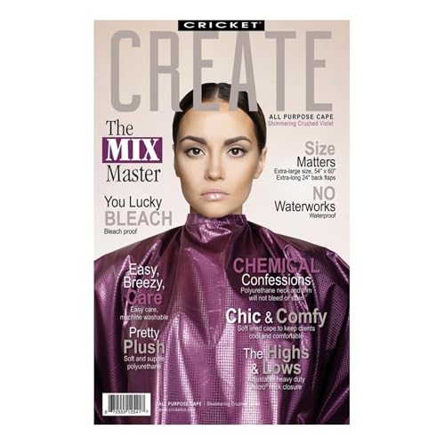 Cricket Shimmering Hair Salon Cape - Purple, Waterproof & Adjustable