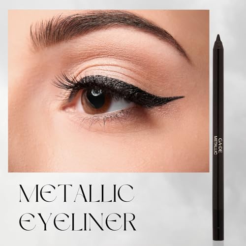 Metallic Black Eyeliner Pencil - Water-Resistant, Luminous Finish - 100 Jet Black