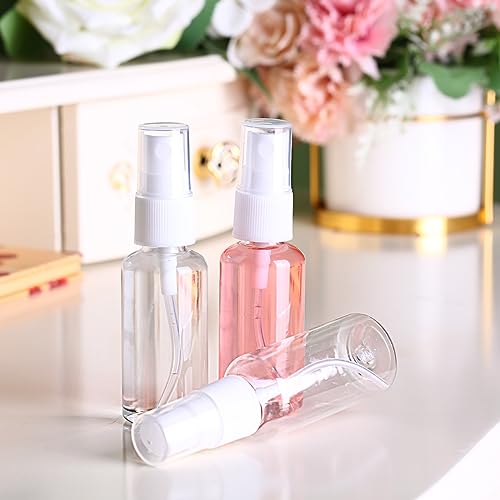 100 Pcs Mini Clear Spray Bottles 1 oz with Funnels - Refillable Travel Perfume & Essential Oil Sprayers