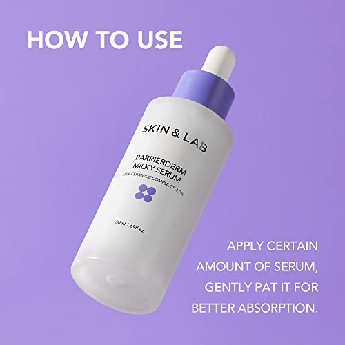 [SKIN&LAB] Barrierderm Milky Serum | Milk Ceramide Complex, Squalane, and Panthenol to repair Skin Barrier | Made in Korea | 1.69 Fl Oz