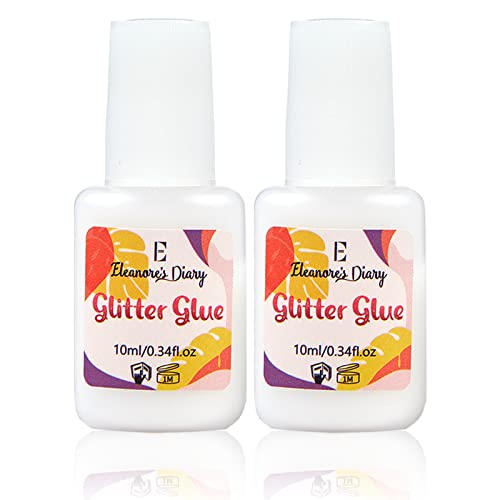 Body Glue for Glitter Tattoos, Eleanore's Diary 10ml*2 Art Glitter Glue, Odourless & Non Toxic, Suit for Skin Chunky Makeup, Beach Parties, Music Festival, Carnival, Cosplay, Summer Holiday, Gemstones