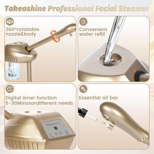 Facial Steamer Professional on Wheels - Champagne Gold, Small Model FST-04