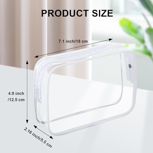 36 Pack Clear Makeup Bags - Travel Cosmetic Organizer Pouches, Waterproof PVC