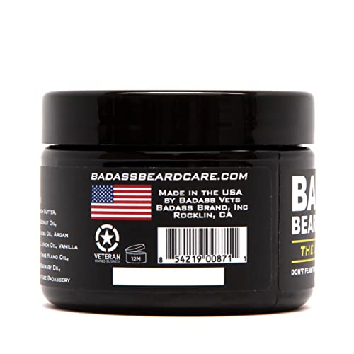 Badass Beard Care Ladies Man Beard Butter 3 oz - Natural Ingredients, Softens & Itch-Free