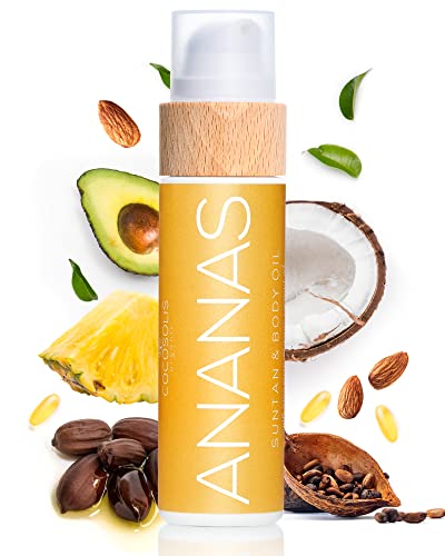CocoSOLIS Ananas Tanning Bed Lotion Accelerator 3.72 fl oz Organic w Vitamin E & Pineapple Scent