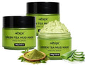 Green Tea Matcha Mud Mask 3-Pack with Volcanic Clay & Aloe Vera - Hydrating Facial Mask