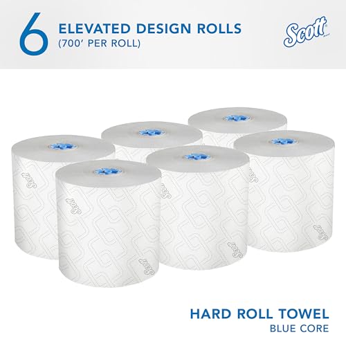 Scott Professional Hard Roll Paper Towels, 6 Rolls x 700' (White) – High-Capacity