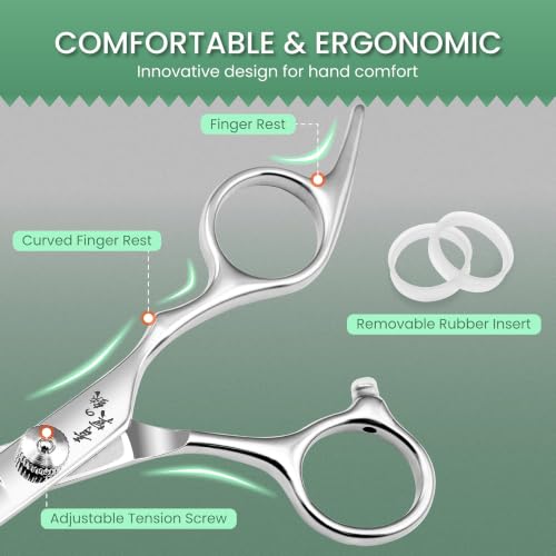 SEIMEIKEN Silver 6.0 Inch Hair Cutting Scissors Kit – Professional Hairdressing Shears