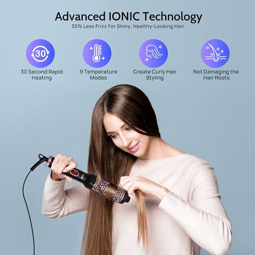 Ceramic Thermal Styling Brush with Adjustable Temperature - 1.5 Inch