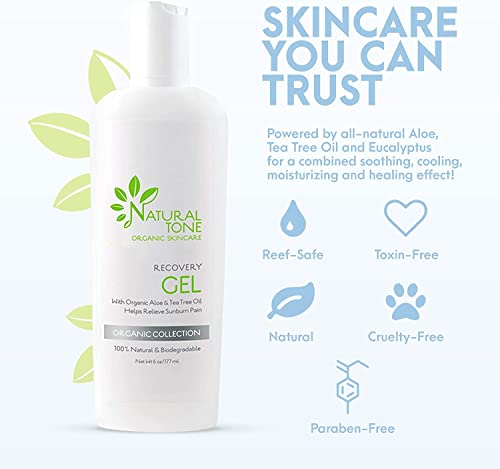 Organic Aloe Vera & Tea Tree Recovery Gel - Skin Soothing 6 oz