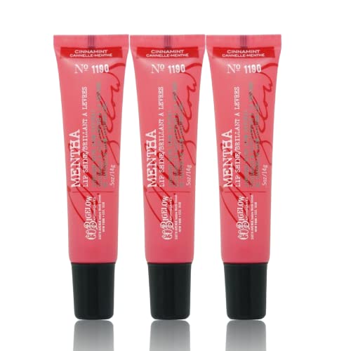 Cinnamint Mentha Lip Shine Balm Trio - Hydrating Natural Lip Gloss Set
