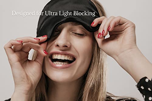 Beauty of Orient Midnight 25 Momme Mulberry Silk Eye Mask for Sleeping - Premium Comfort & Light Blocking