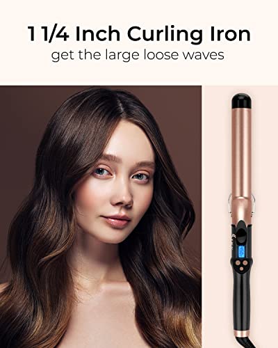 1 1/4 Inch Extra Long Curling Iron for Bouncy, Lasting Curls - Dual Voltage