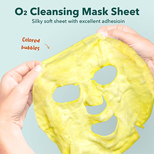 Purederm Deep Purifying Black O2 Bubble Mask Charcoal (10 Pack) Deep Purifying Yellow O2 Bubble Mask Turmeric (5 Pack)