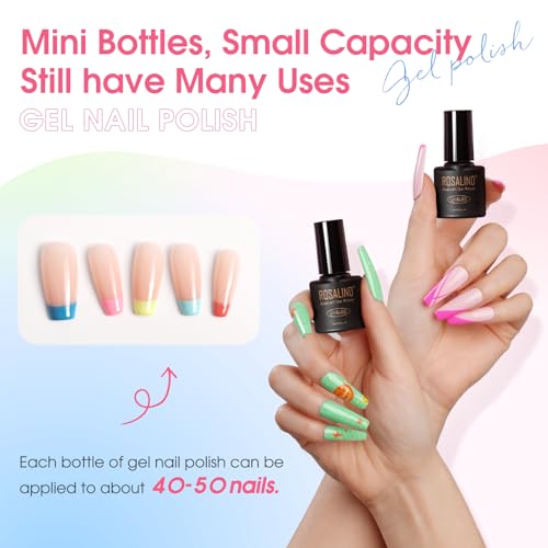 ROSALIND 100PCS Gel Nail Polish Set with 92 Colors & 8 Top Coat Variations