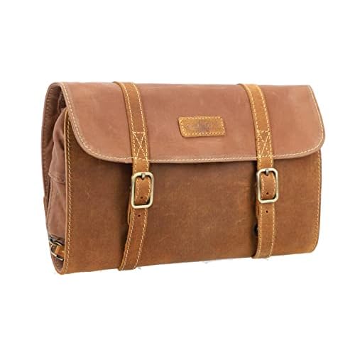 Gusti wash bag Leather-Rodney Toiletry bag wash bag sponge bag toiletries bag washbag make-up bag makeup bag cosmetic bag womens mens brown leather and canvas
