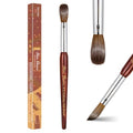 Acrylic Nail Art Brush Size 18 Brown Oval Kolinsky Hair for DIY Manicure & Extensions - Professional Tool