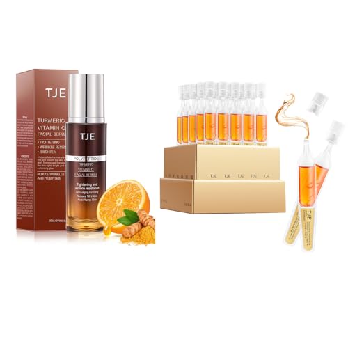 TJE Vitamin C Serum for Face, Serum for Wrinkles,Firming & Dry Skin, Dark Spot Corrector on Face, Brightening Serum & Pore Minimizer For Face, Post Acne Skin Barrier Repair - 1 Fl Oz