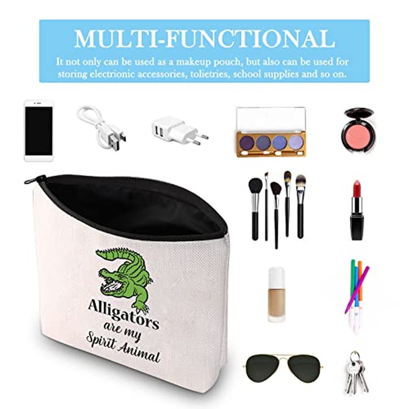 GJTIM Alligator Gift Alligator Themed gift Alligator Lovers Bag Alligators Are My Spirit Animal Travel Makeup Pouch (Spirit Alligators Bag)