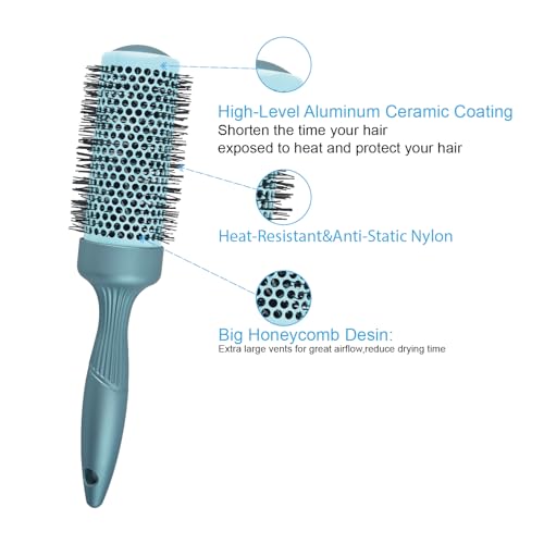 Professional Hair Brush Set for Blowouts - 4-Piece Round & Paddle Styling Brushes