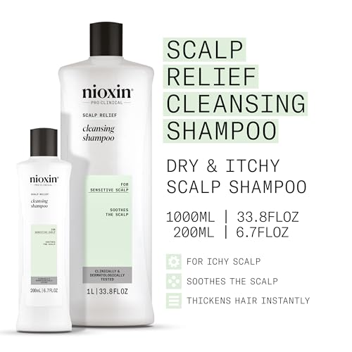 Nioxin Scalp Relief Cleansing Shampoo 6.7 Fl Oz for Sensitive Dry Itchy Scalp