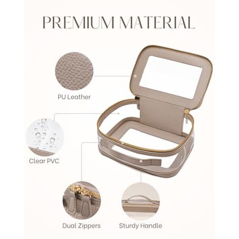 4 Pcs Clear Cosmetic Bag Set for Women Makeup Bag with Handle, Travel Toiletry Bag Transparent Cosmetic Case Portable Make Up Organizer Bag for Essentials