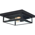 Outdoor Flush Mount Ceiling Light - Westover 12 Inch Black Finish