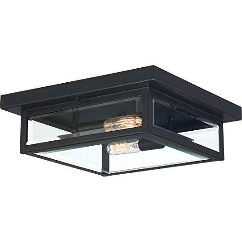 Outdoor Flush Mount Ceiling Light - Westover 12 Inch Black Finish