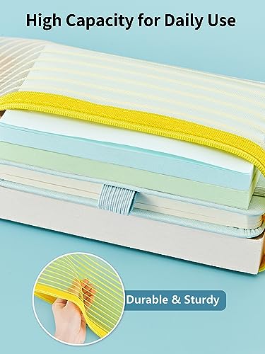 JARLINK Solid Color Mesh Zipper Pouch - 80pcs Durable Pencil Bags in 10 Colors