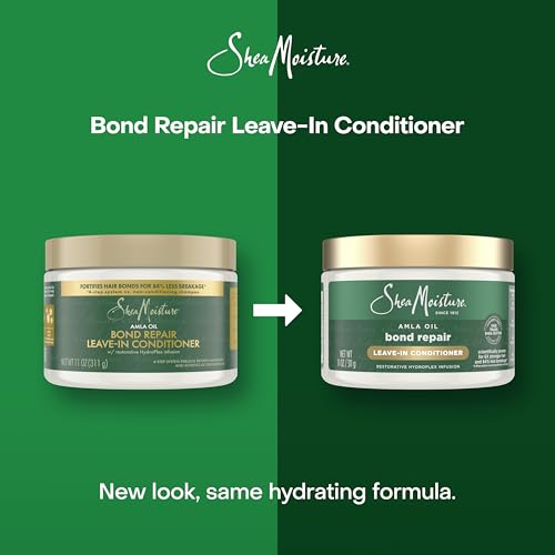 SheaMoisture Bond Repair Leave-In Conditioner Amla Oil Protects Against Damage, Strengthens With Hydroplex Technology For Less Breakage With Restorative HydroPlex Infusion 11FlOz, (Pack of 2)