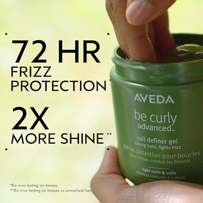 Aveda Be Curly Advanced Coil Definer Gel | Strong Hold Gel for Coily Hair | Defines & Protects from Humidity | Silicone Free | 93% Naturally Derived*, 8.8 Ounce