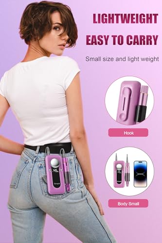 Cordless Electric Nail Drill Kit 45000 RPM for Professional Manicure & Pedicure - Pink