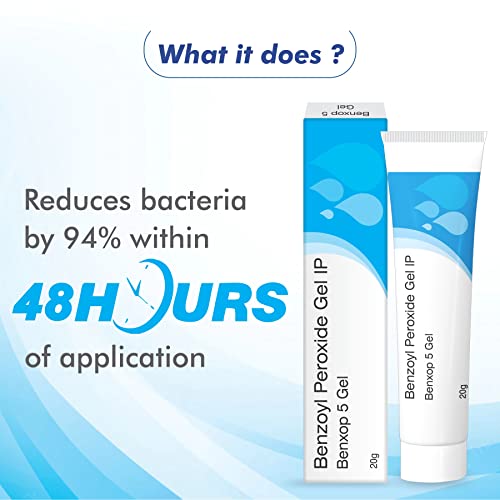SALVE Benxop 5% Benzoyl Peroxide Gel (20 g / 0.70 oz) - Topical Skincare Gel for Oil-Prone and Congested Skin