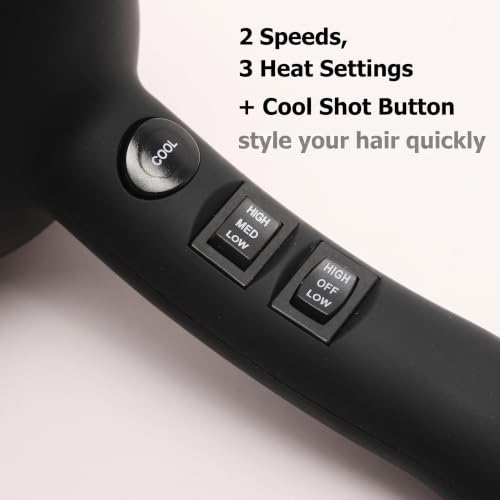 Infrared Hair Dryer with Ionic Technology - Professional Salon Blow Dryer - Black Gold