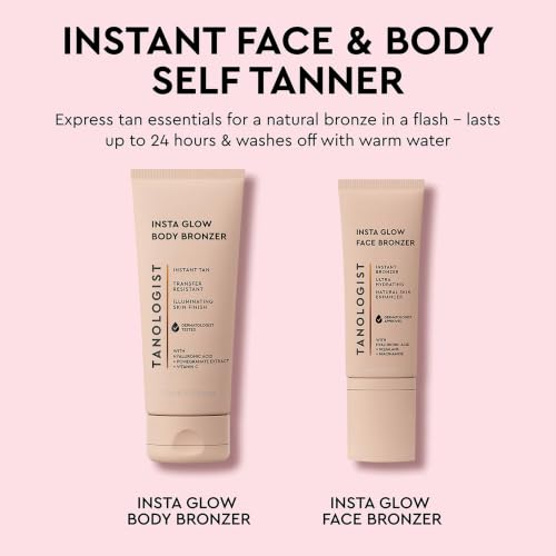 Tanologist Self-Tanning Lotion Set with Bronzer & Brush - Fast-Drying, Water-Resistant
