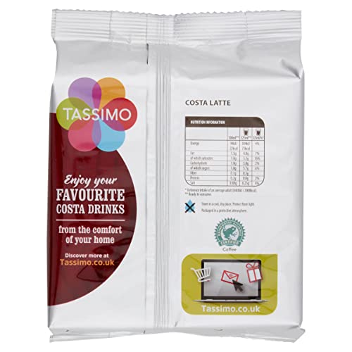 Tassimo Costa Latte 16-Count Pods Pack of 5 — 80 Discs, 40 Servings