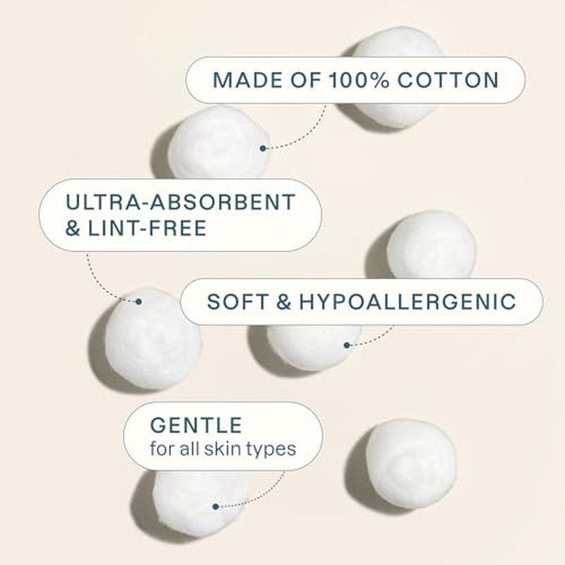 Cliganic Super Jumbo Cotton Balls (400 Count) - Hypoallergenic, Absorbent, Large Size, 100% Pure
