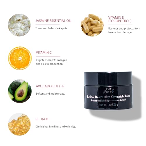 Vegan Retinol Restorative Night Balm for Face & Neck - 1 oz
