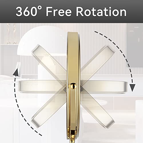DOWRY Gold Finish 10x Magnification Tabletop Makeup Mirror - 15 x 9 inches