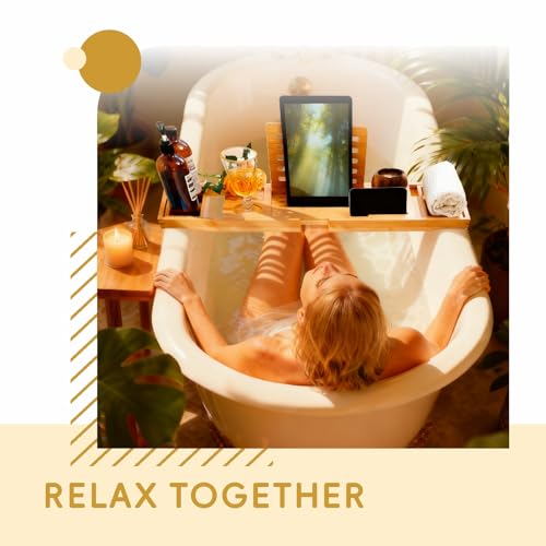 Natural Bamboo Bathtub Tray - Expandable & Foldable Bath Caddy with Spa-Style Holders - A-Natural Variation
