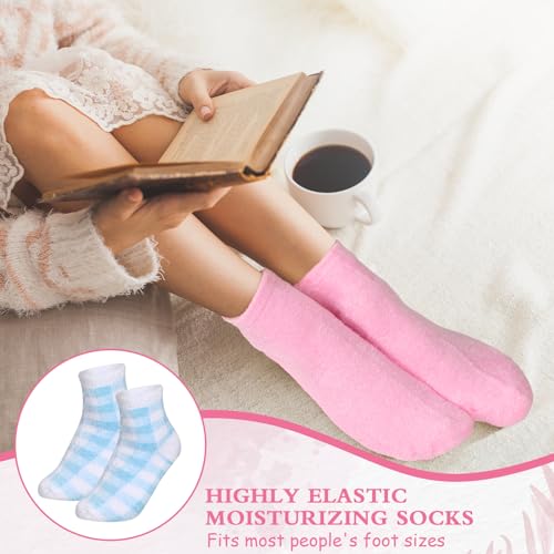 Stylish Aloe Moisturizing Spa Socks Set - 8 Pairs for Soft, Nourished Feet