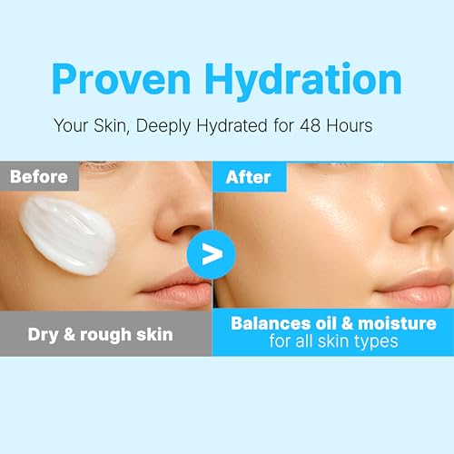 Moisture Balancing Calming Face Moisturizer with Cica & Ceramides - 48H Hydration, Non-Sticky, Korean Beauty