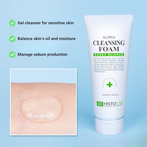HISTOLAB Alpha Cleansing Foam (6.8 Fl. Oz) | Facial Cleanser for Oily and Acne-Prone Skin