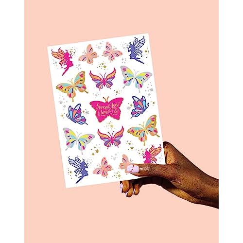 xo, Fetti Butterfly Tattoos for Kids - 34 Glitter styles | Birthday Party Supplies, Butterfly Party Favors + Fairy Decor (Pack of 2)
